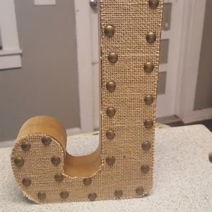 Burlap Letter J Decor